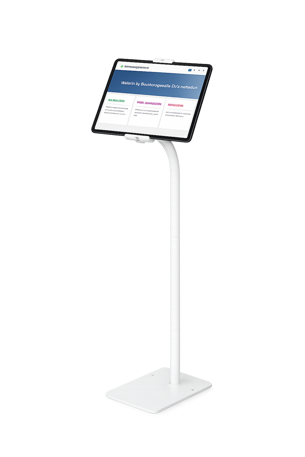 Bezoeker meldt zich aan op de tablet